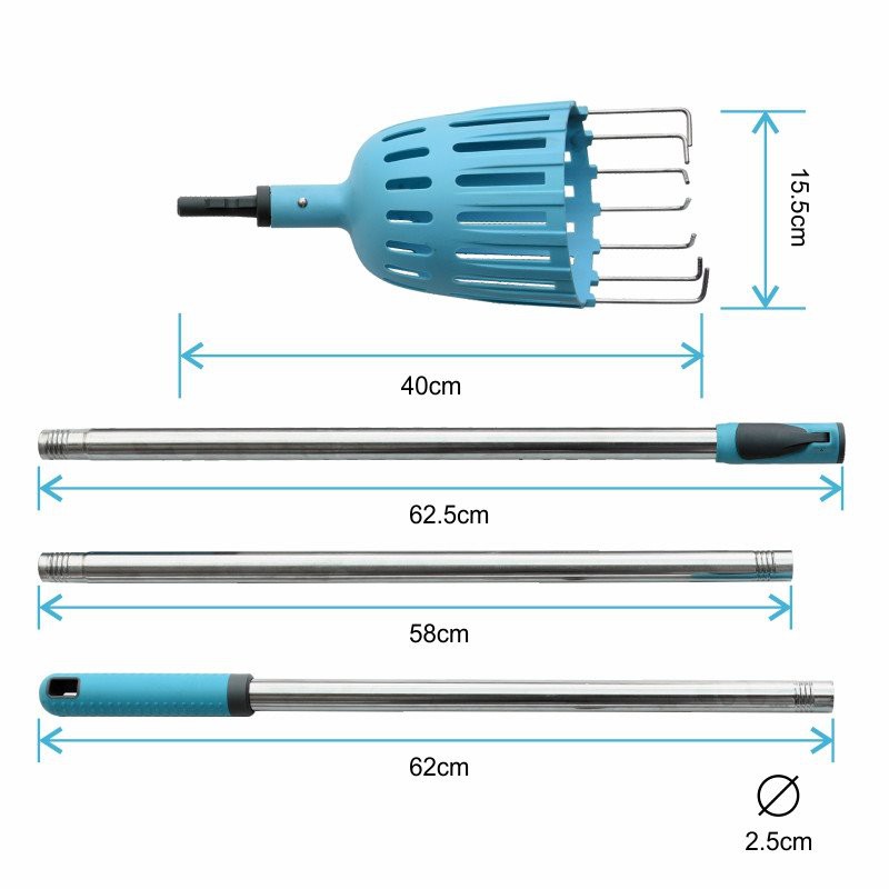 3parts of fruit picker with basket