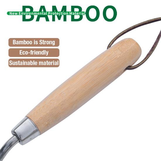 Bamboo handle of 3prong cultivator