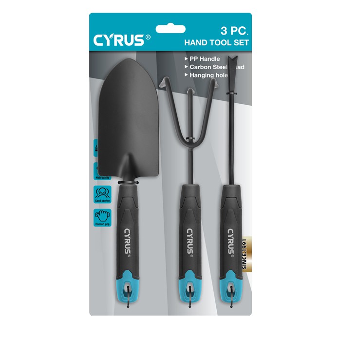 סט כלים לגינה מפלדת פחמן